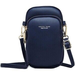 Navy Blue Crossbody Shoulder Phone Bag Leather Travel Wallet Purse Pouch